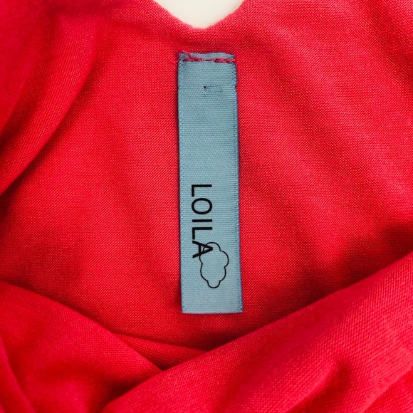 [Loila] Pink V-Neck Jersey Dress - Picture 5 of 7